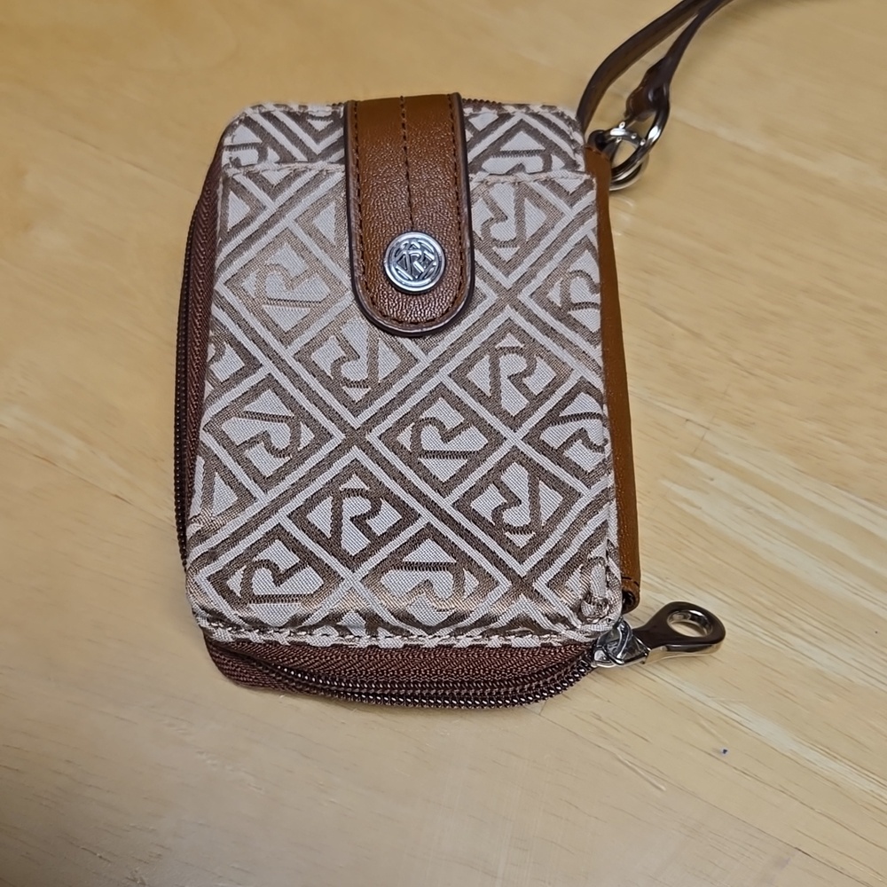 Relic Brown Monogram Wristlet Wallet Card Holder